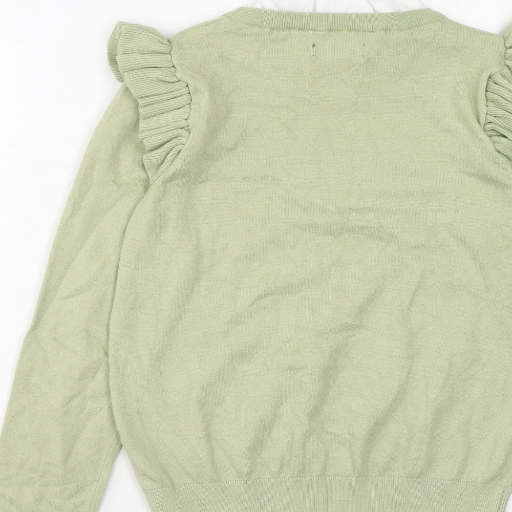 QED London Womens Green High Neck Viscose Pullover Jumper Size S