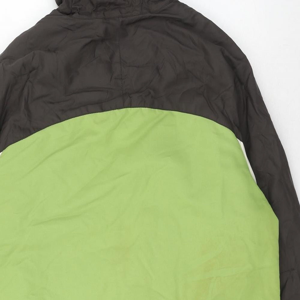 Nautica Womens Green Geometric Windbreaker Jacket Size 20 Zip