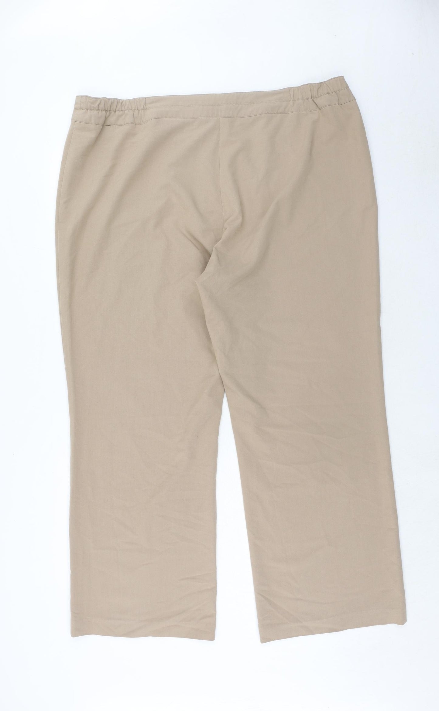 Wardrobe Womens Beige Polyester Trousers Size 22 Regular Zip