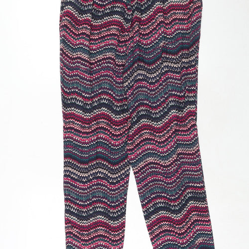 MANTARAY PRODUCTS Womens Multicoloured Geometric Viscose Trousers Size 12 Regular Drawstring
