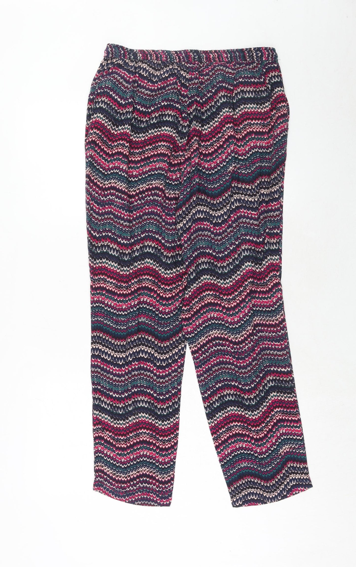 MANTARAY PRODUCTS Womens Multicoloured Geometric Viscose Trousers Size 12 Regular Drawstring