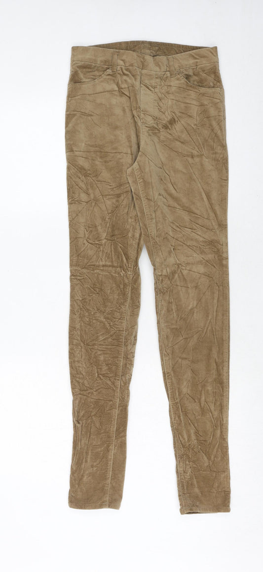 Uniqlo Womens Brown Cotton Trousers Size 24 in Regular