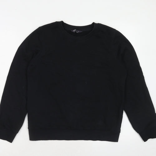 Marks and Spencer Womens Black Cotton Pullover Sweatshirt Size 10 Pullover