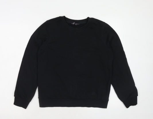 Marks and Spencer Womens Black Cotton Pullover Sweatshirt Size 10 Pullover