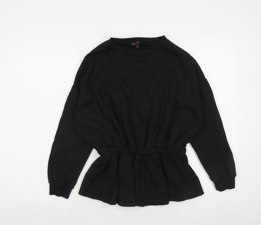 Misspap Womens Black Cotton Pullover Sweatshirt Size 6 Pullover