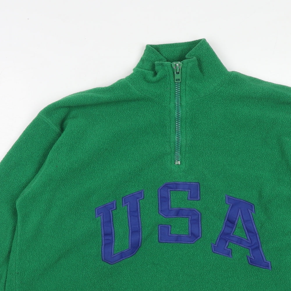 Limited Sports USA Womens Green Polyester Pullover Sweatshirt Size XS Zip - USA