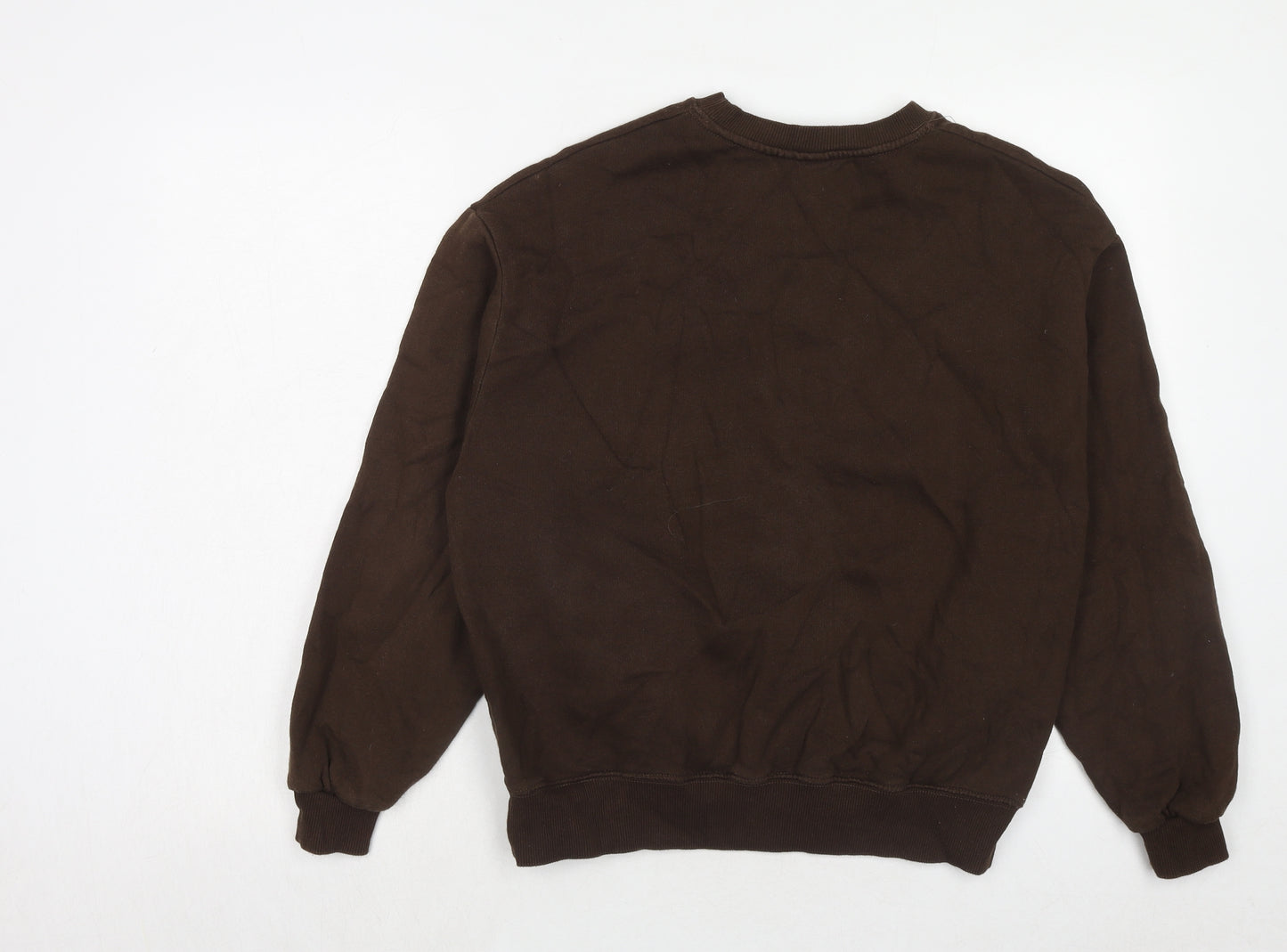 Pull&Bear Womens Brown Cotton Pullover Sweatshirt Size S Pullover