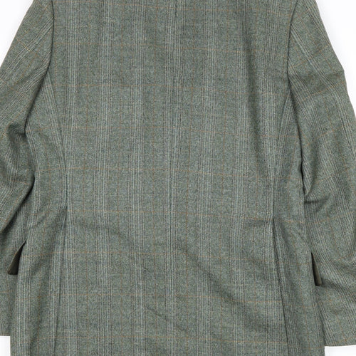 Austin Reed Mens Green Geometric Wool Jacket Suit Jacket Size 40 Regular