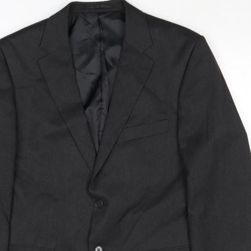 Burton Mens Grey Polyester Jacket Suit Jacket Size 40 Regular
