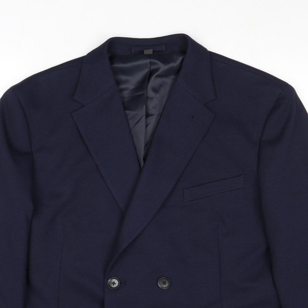 Marks and Spencer Mens Blue Polyamide Jacket Suit Jacket Size 46 Regular