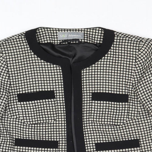 Marks and Spencer Womens Black Geometric Jacket Blazer Size 12