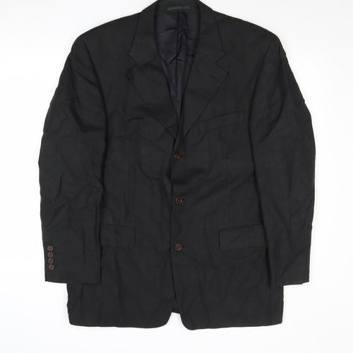 Van Gils Mens Black Linen Jacket Suit Jacket Size 44 Regular