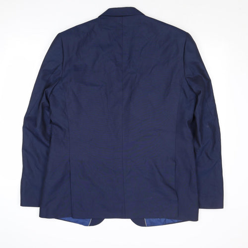 Marks and Spencer Mens Blue Polyester Jacket Suit Jacket Size 44 Regular