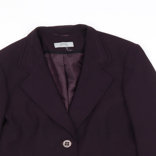 Marks and Spencer Womens Purple Polyester Jacket Suit Jacket Size 18