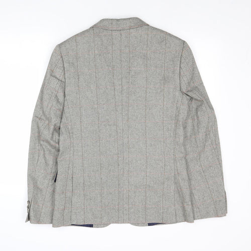 River Island Mens Grey Geometric Wool Jacket Suit Jacket Size S Regular