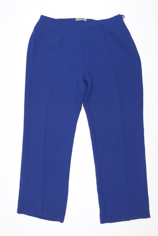 Michaela Louisa Womens Blue Polyester Trousers Size 34 in Regular Zip