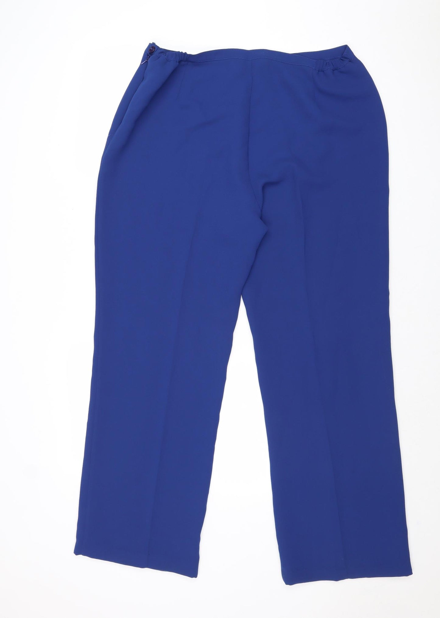Michaela Louisa Womens Blue Polyester Trousers Size 34 in Regular Zip