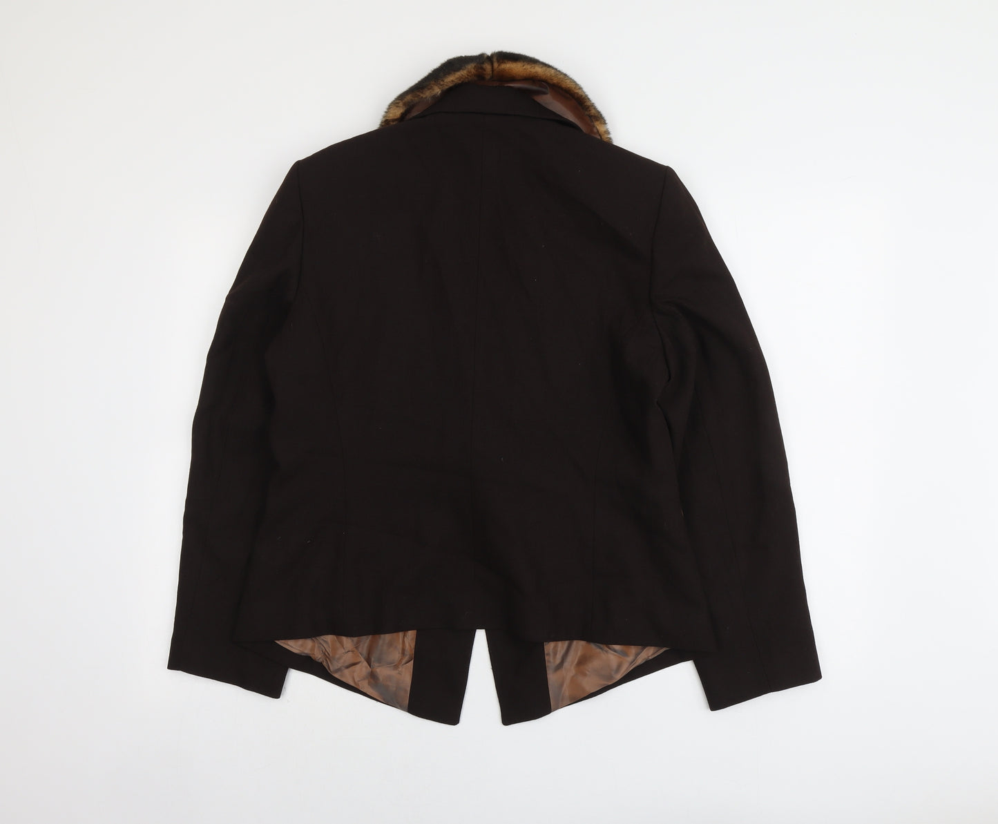 Libra Womens Brown Jacket Blazer Size 14 Button
