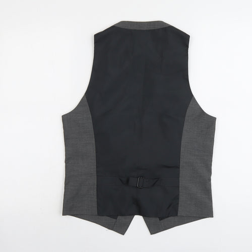 H&M Mens Grey Polyester Jacket Suit Waistcoat Size S Regular
