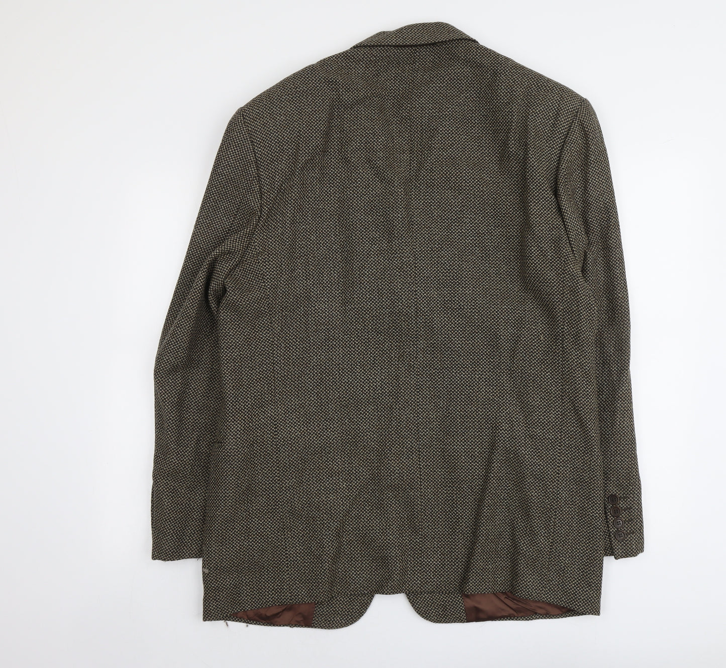 San Remo Mens Brown Geometric Wool Jacket Suit Jacket Size XL Regular