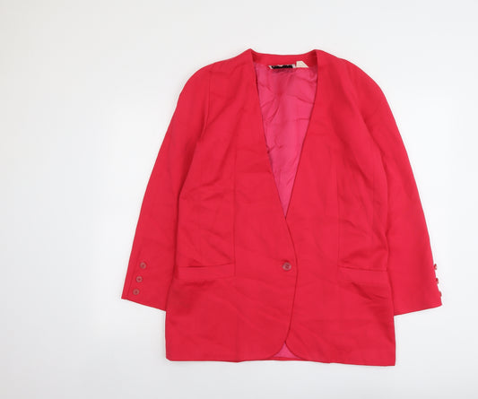 Bickler Womens Pink Polyester Jacket Blazer Size 10