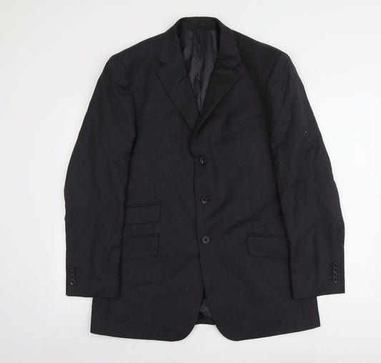 TM Lewin Mens Grey Wool Jacket Suit Jacket Size L Regular