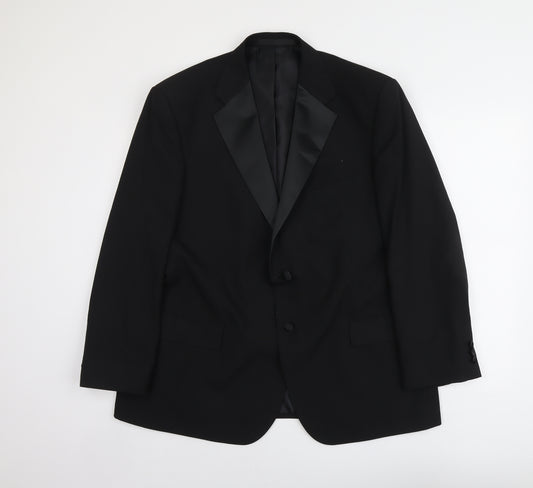 Marks and Spencer Mens Black Polyester Tuxedo Suit Jacket Size L Regular