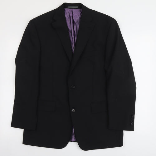 Greenwoods Mens Black Polyester Jacket Suit Jacket Size L Regular