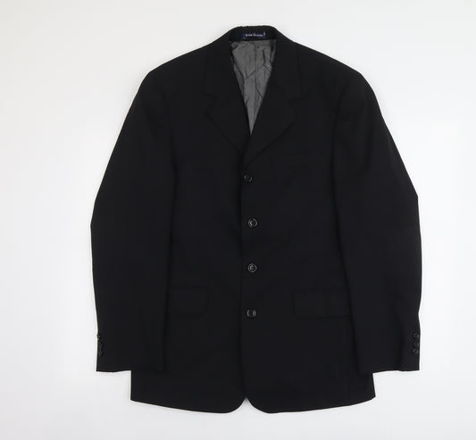 River Island Mens Black Polyester Jacket Suit Jacket Size L Regular