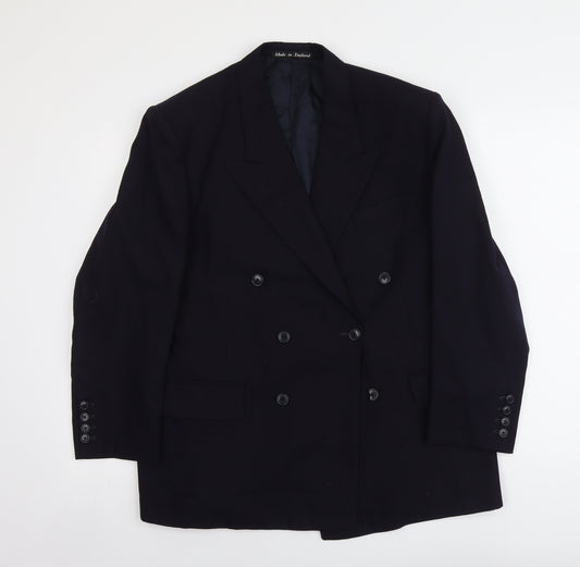 Keith Wilson Mens Blue Polyester Jacket Suit Jacket Size L Regular