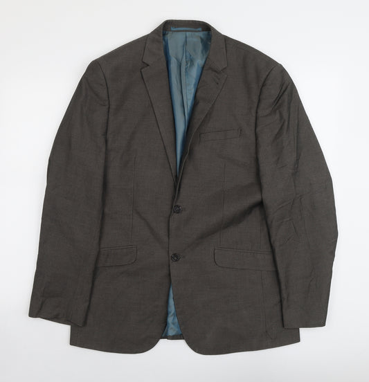 NEXT Mens Brown Polyester Jacket Suit Jacket Size L Regular