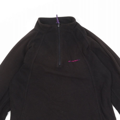 Mountain Life Womens Black Polyester Pullover Sweatshirt Size 10 Zip