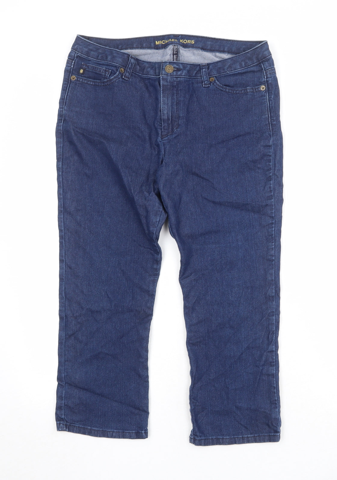 Michael Kors Womens Blue Cotton Straight Jeans Size 30 in Regular Zip