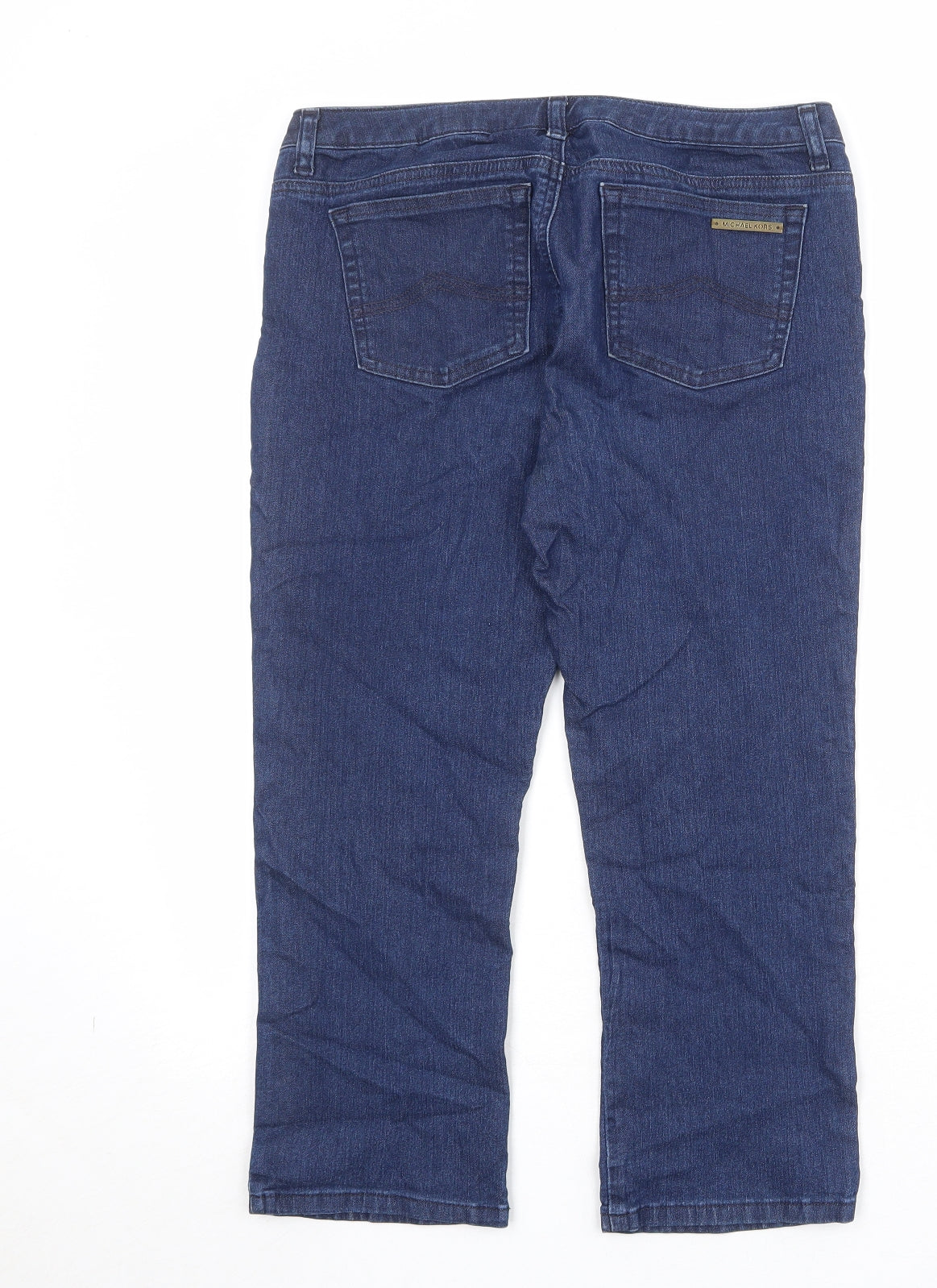 Michael Kors Womens Blue Cotton Straight Jeans Size 30 in Regular Zip