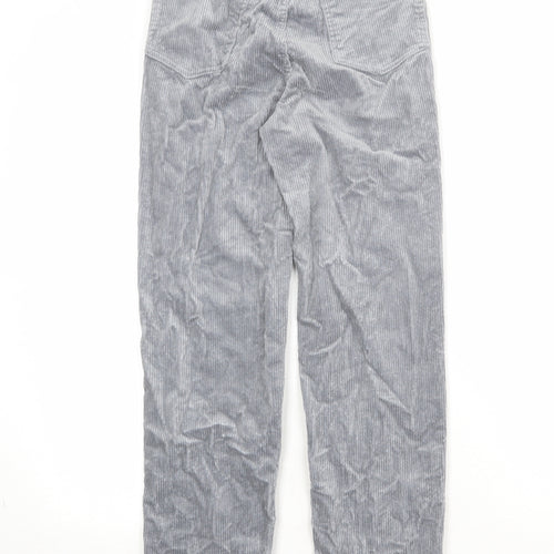 Divided by H&M Womens Grey Cotton Trousers Size S Regular Zip