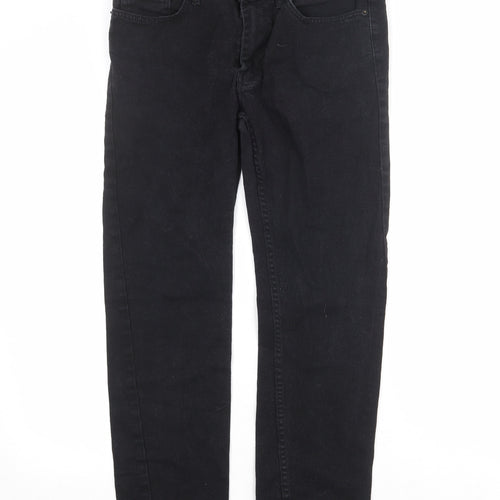 Burton Mens Black Cotton Straight Jeans Size 32 in Slim Zip