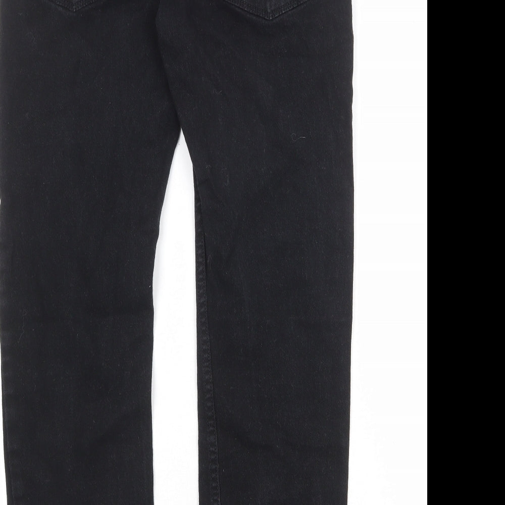 Burton Mens Black Cotton Straight Jeans Size 32 in Slim Zip