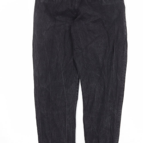 Numph Womens Black Cotton Mom Jeans Size 8 Regular Zip