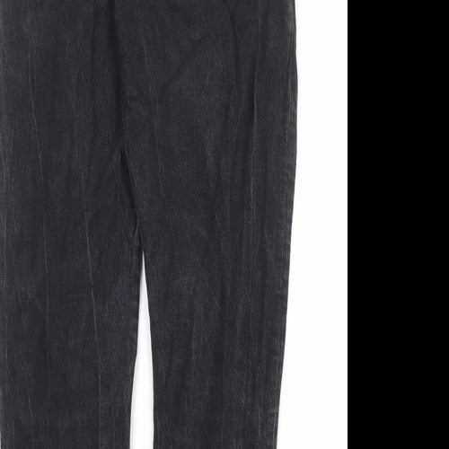 Numph Womens Black Cotton Mom Jeans Size 8 Regular Zip