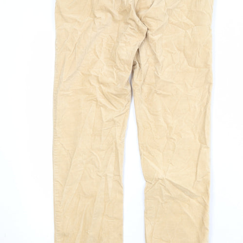 LT'F Mens Beige Cotton Trousers Size 30 in Regular Zip