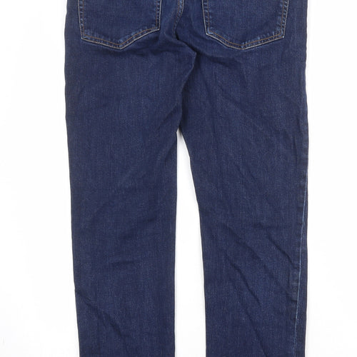 M&Co Mens Blue Cotton Straight Jeans Size 34 in Slim Zip