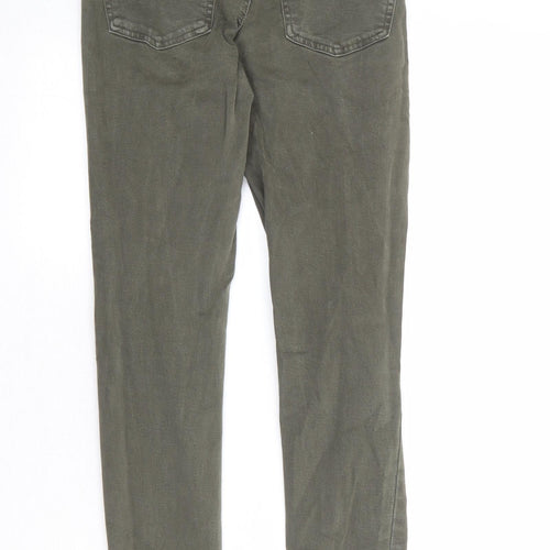 New Look Womens Green Cotton Skinny Jeans Size 8 Regular Zip
