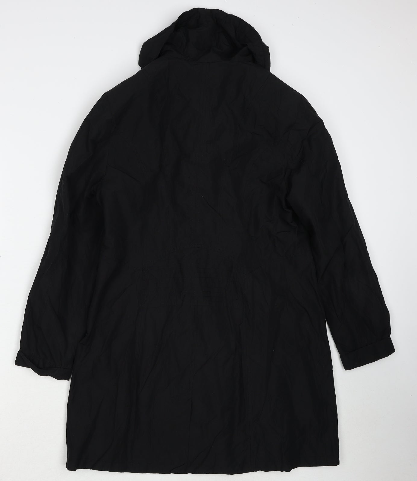 Barbara Lebek Womens Black Overcoat Coat Size 10 Zip