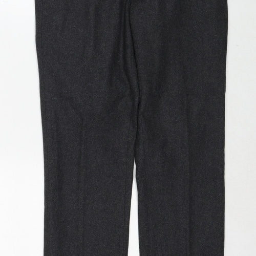 Black & White Mens Grey Wool Trousers Size 30 in Slim Zip