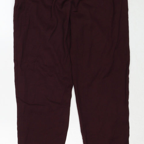 H&M Womens Red Polyester Trousers Size 8 Regular