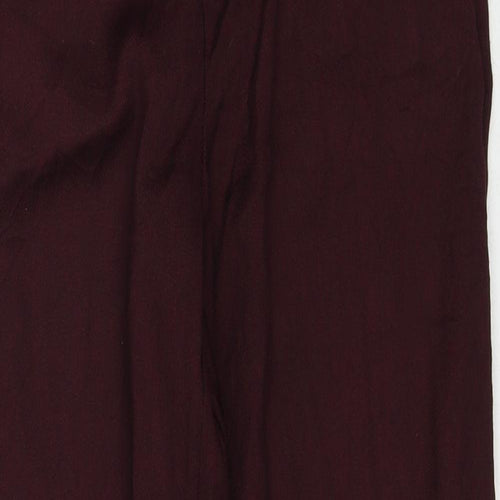 H&M Womens Red Polyester Trousers Size 8 Regular