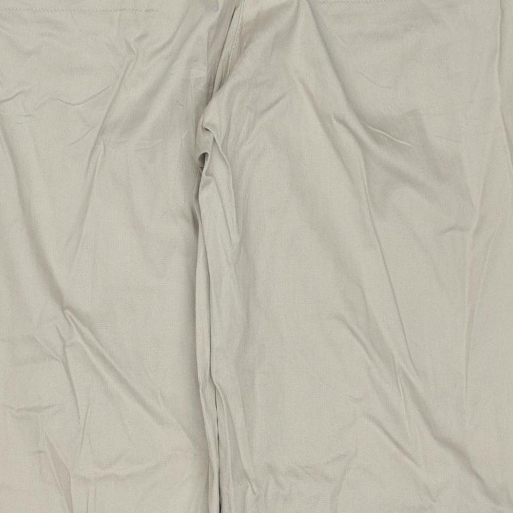 H&M Womens Beige Cotton Trousers Size 16 Regular Zip