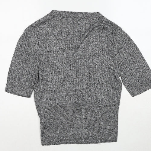 Marks and Spencer Womens Grey V-Neck Viscose Pullover Jumper Size 16