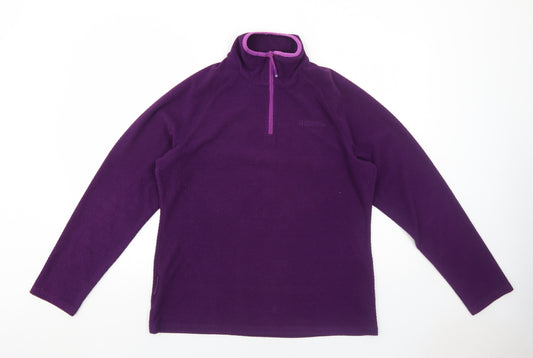 Mountain Warehouse Womens Purple Polyester Pullover Sweatshirt Size 16 Zip