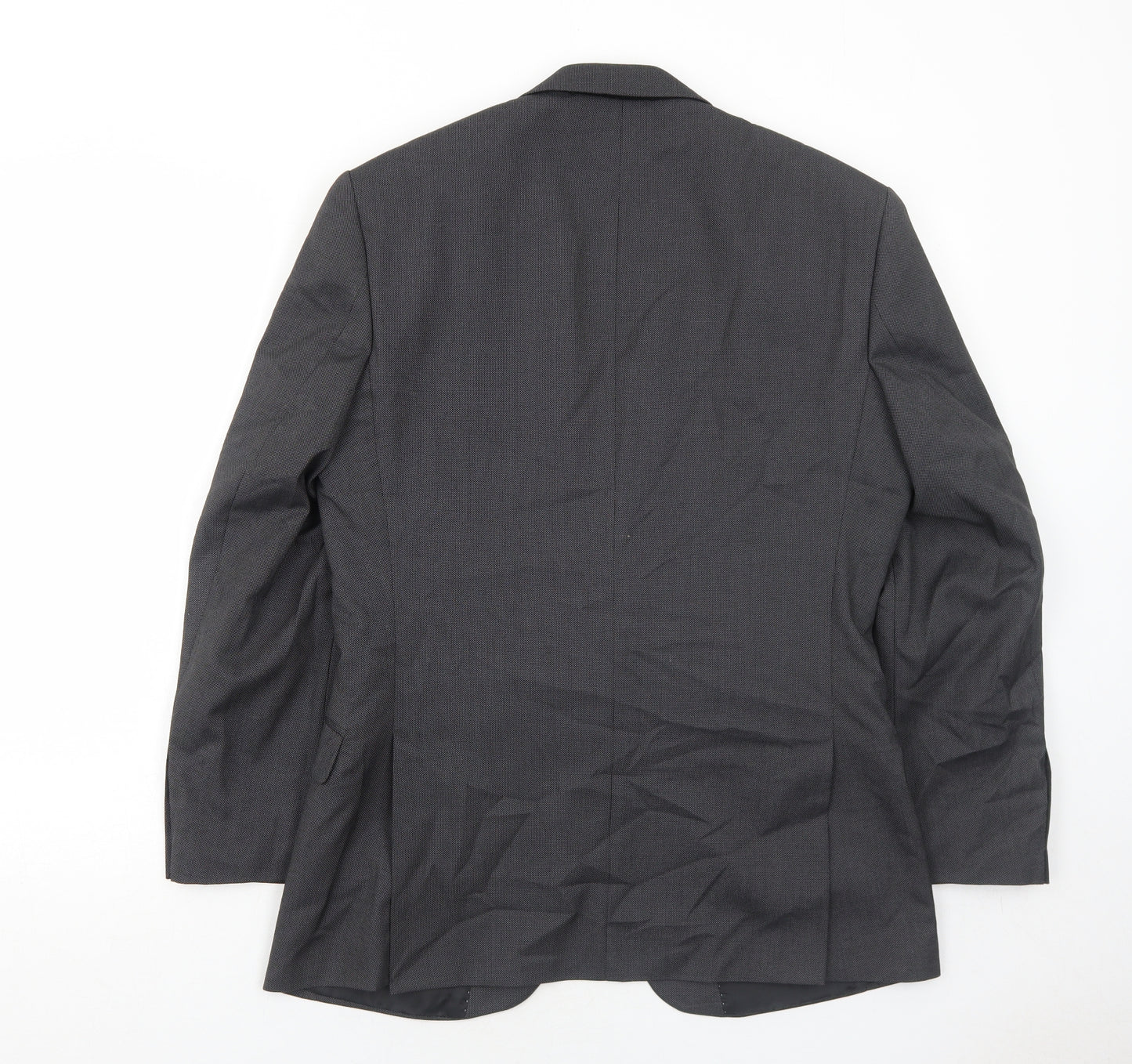 Burton Mens Grey Geometric Polyester Jacket Suit Jacket Size 38 Regular